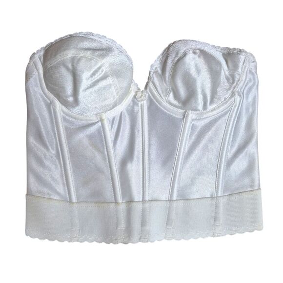 Vintage ILGW Union Made Corset Corset Bustier Petticoat Place Bra White Size 34B - Picture 1 of 6